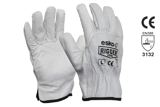 Leather Rigger Glove Premium Cowhide MEDIUM - Esko The Rigger