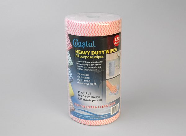 Cleaning Wipes Heavy Duty Red, Carton 6 - Coastal