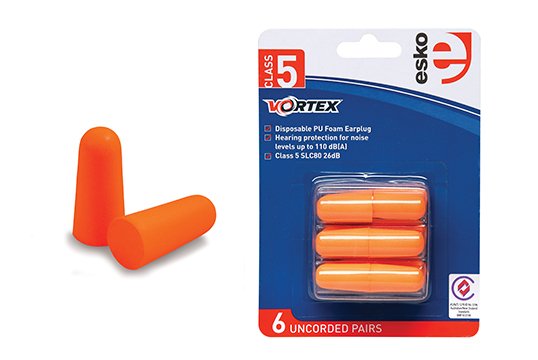 Vortex Disposable Un-corded Earplugs class 5, (6 pairs) Orange - Esko