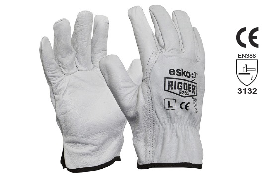 The Esko Rigger', Premium Natural Cow grain rigger gloves, 4XL - Esko