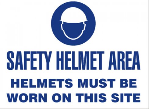 Hardhat Safety Sign, Corflute, 600 x 450mm - Esko