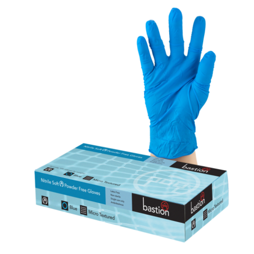 Nitrile Soft Blue Powder Free Gloves - Small - Bastion