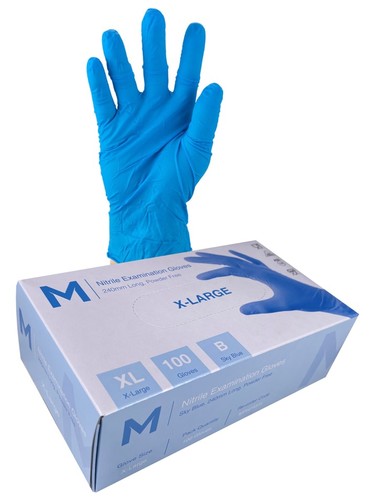 Nitrile Gloves 5.0g Sky Blue X-LARGE - Matthews