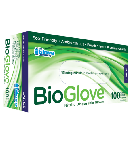 Nitrile Disposable Gloves Biodegradable MEDIUM Pack 100 - BioGlove