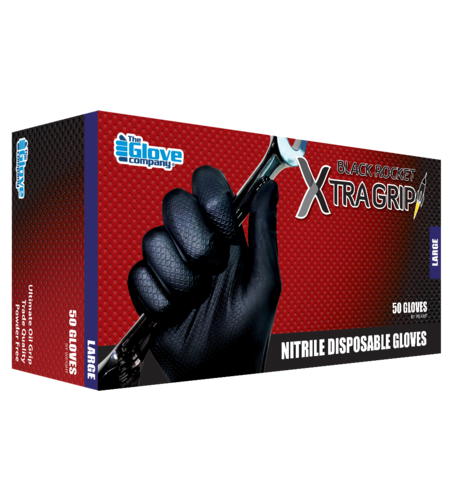 TGC Nitrile Black Rocket Extra Grip MEDIUM