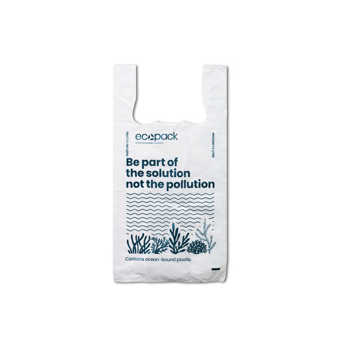 13L Medium Ocean-Bound Recycled Plastic Bin Liners (White) Carton (500 Bags) – Ecopack