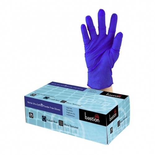 Nitrile Ultra Soft Cobalt Blue P/F X-Small - Bastion