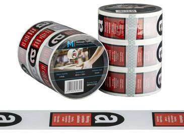 Message Tape Warning Asbestos - White/Red/Black, 48mm x 100m x 50mu - Matthews