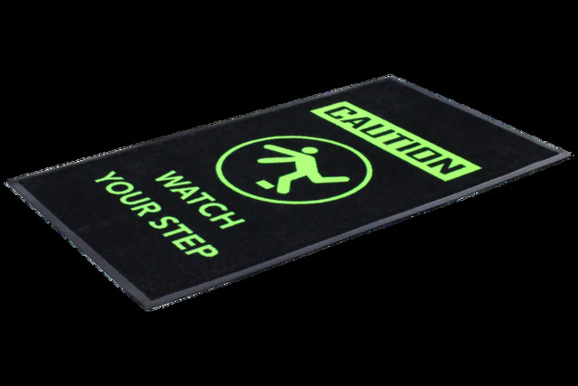Century Pile Flouro Mat - 1500 x 850mm - Black/Fluoro WATCH STEP - AMS
