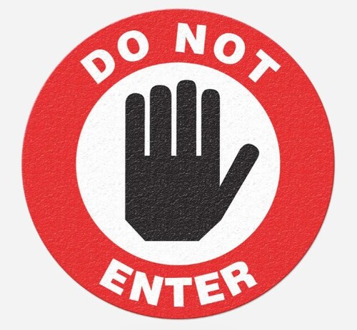 Safety Tread Floor Stickers 430mm - Red/White DO NOT ENTER - AMS