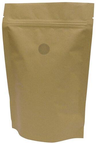 Coffee Bag 500g Stand Up Pouch Brown Kraft Beanshield Vent - Castaway