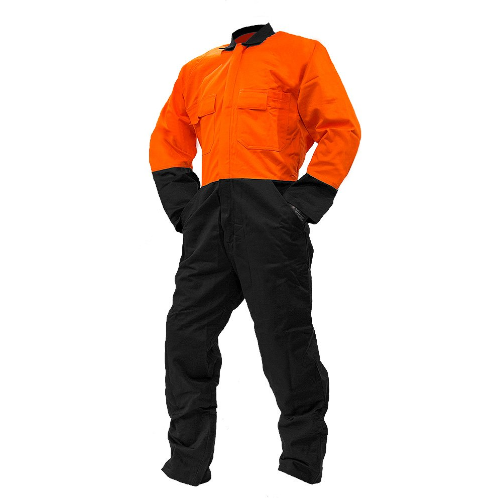 Overall Ls, 300Gsm Cotton, Orange/Black-Size 10
