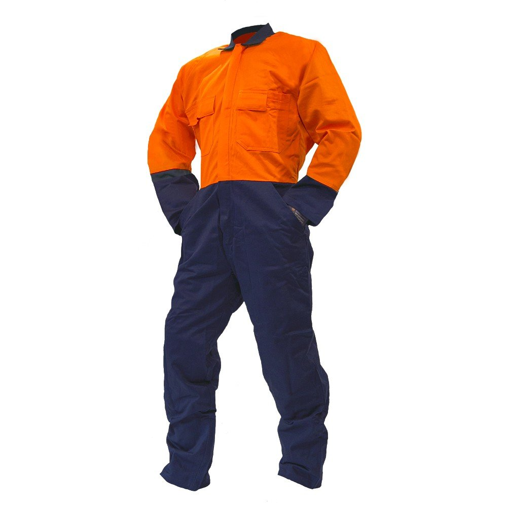 Overall Ls, 240Gsm Poly/Cotton, Orange/Navy Do, Si-Size 16