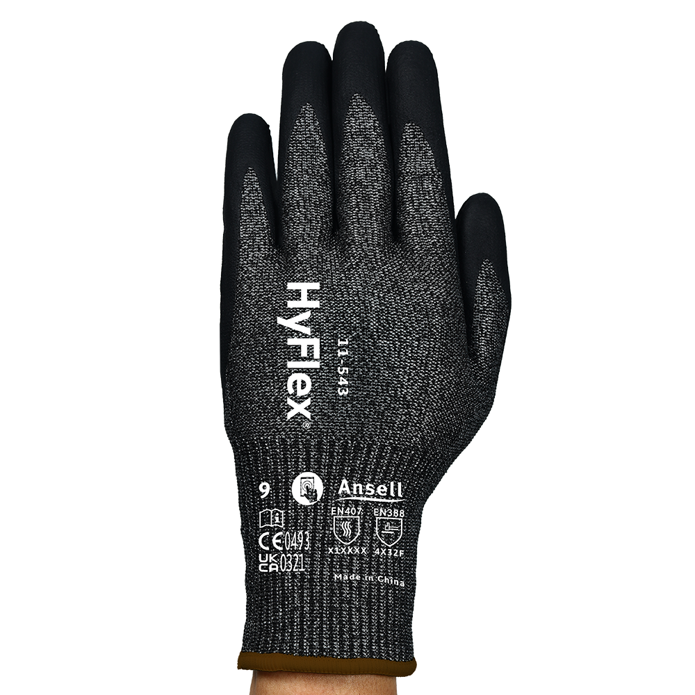 Ansell HyFlex 11-543 Nitrile-Coated Cut Resistant Gloves – Designed for Demanding Applications - XL
