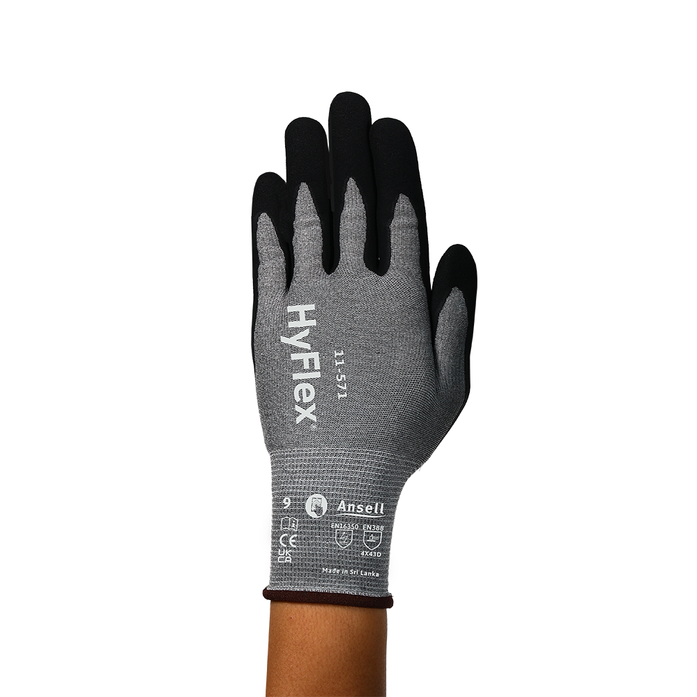 Ansell Hyflex 11-571 Nitrile-Coated Cut Resistant Gloves – Lightweight and Durable - S