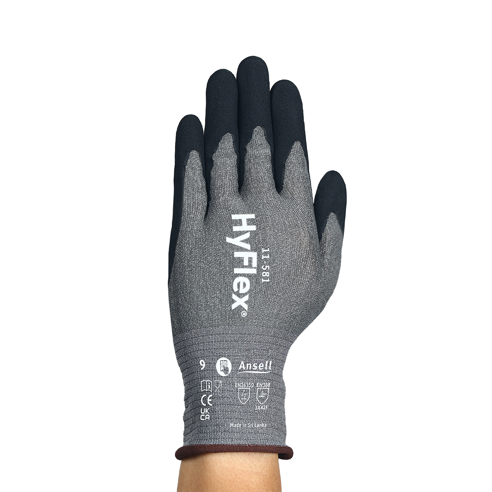 Ansell Hyflex 11-581 Nitrile-Coated Cut Resistant Gloves – Ultra Light, Highest Cut Protection - XL