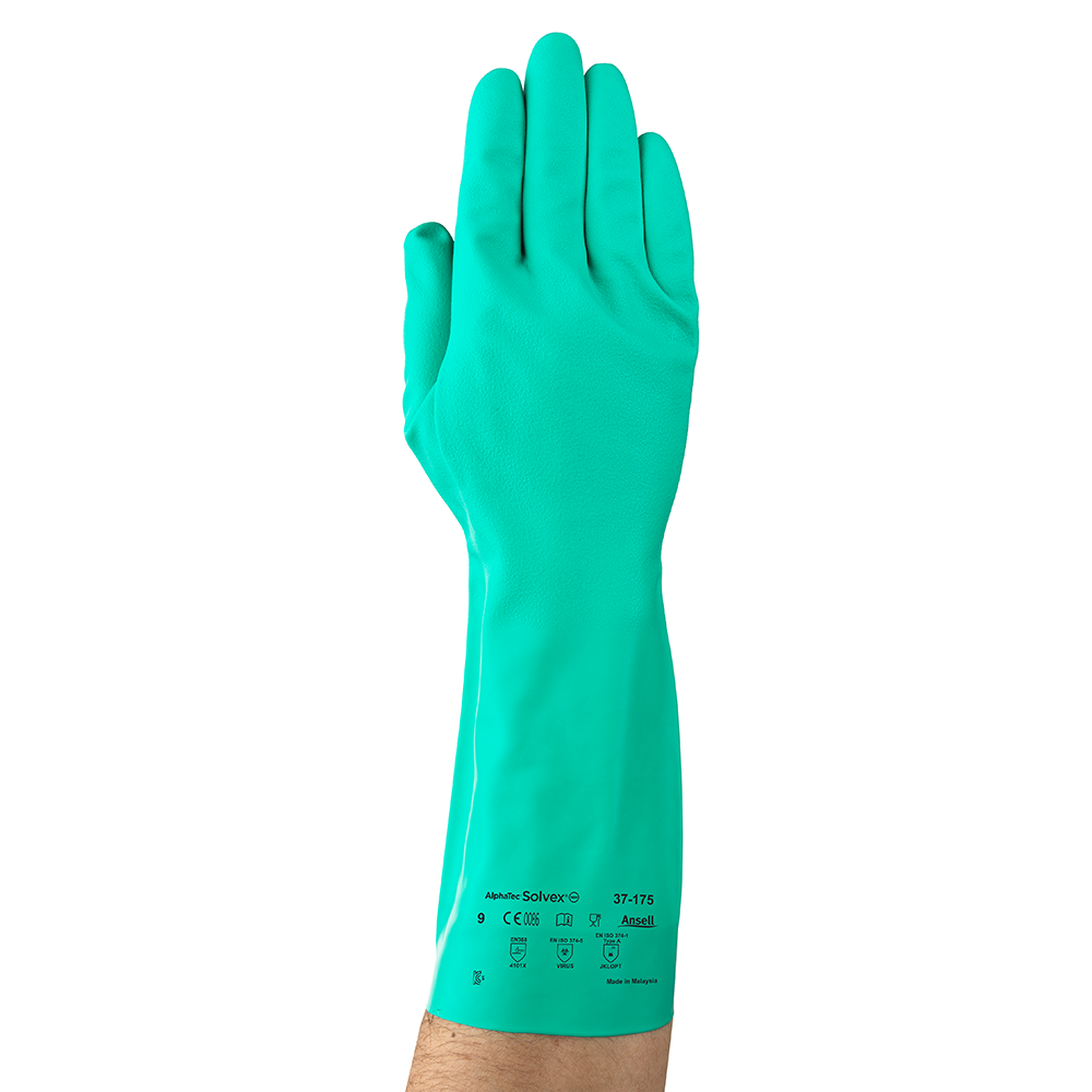 Ansell AlphaTec Solvex 37-175 Nitrile Chemical Gloves – Durable and Comfortable - 2XL