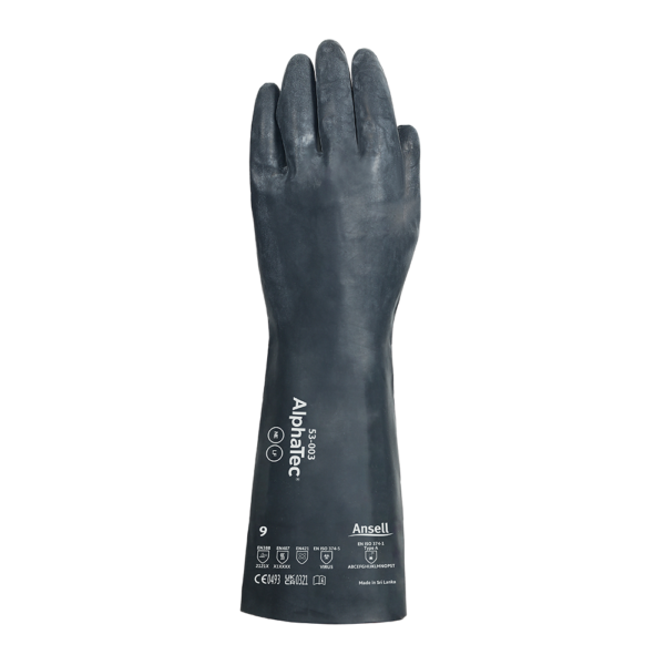Ansell AlphaTec 53-003 Neoprene Chemical Gauntlet Gloves – Extensive Chemical Protection - XL