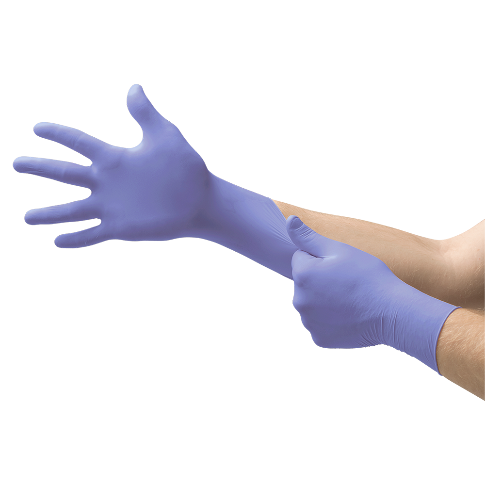 Ansell MicroFlex 93-853 Nitrile Long Cuff Disposable Gloves for Chemical Splashes and Chemotherapy Drug Handling - S