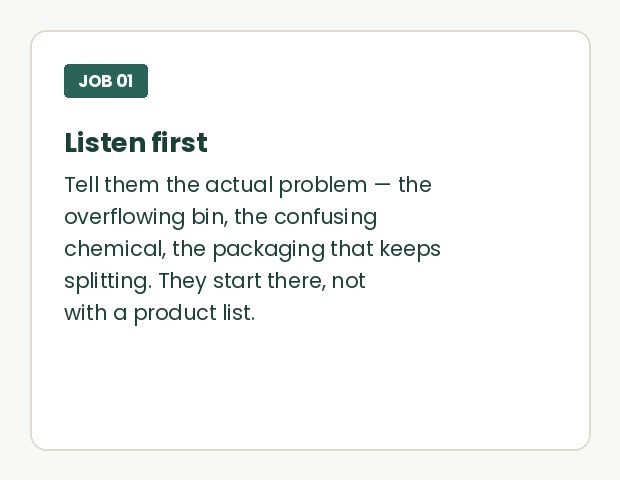 Job 01 - Listen first